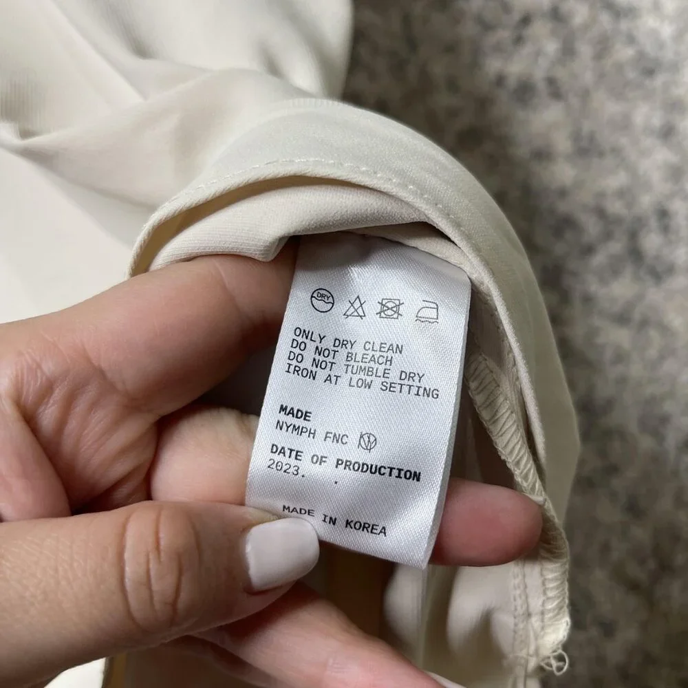 Nymph‎ Dress Womens Small Cream Sleeveless Maxi Cowl Neck Formal Slip Korea 2023 - Picture 7 of 12